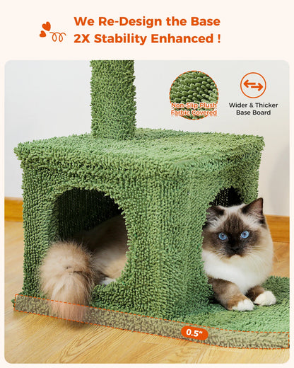 Free Shipping Cactus Cat Tree with Condo Hammock Scratching Post for Cat Bed Cat Tower Scratcher Cat Accessories Pet Cat Toys