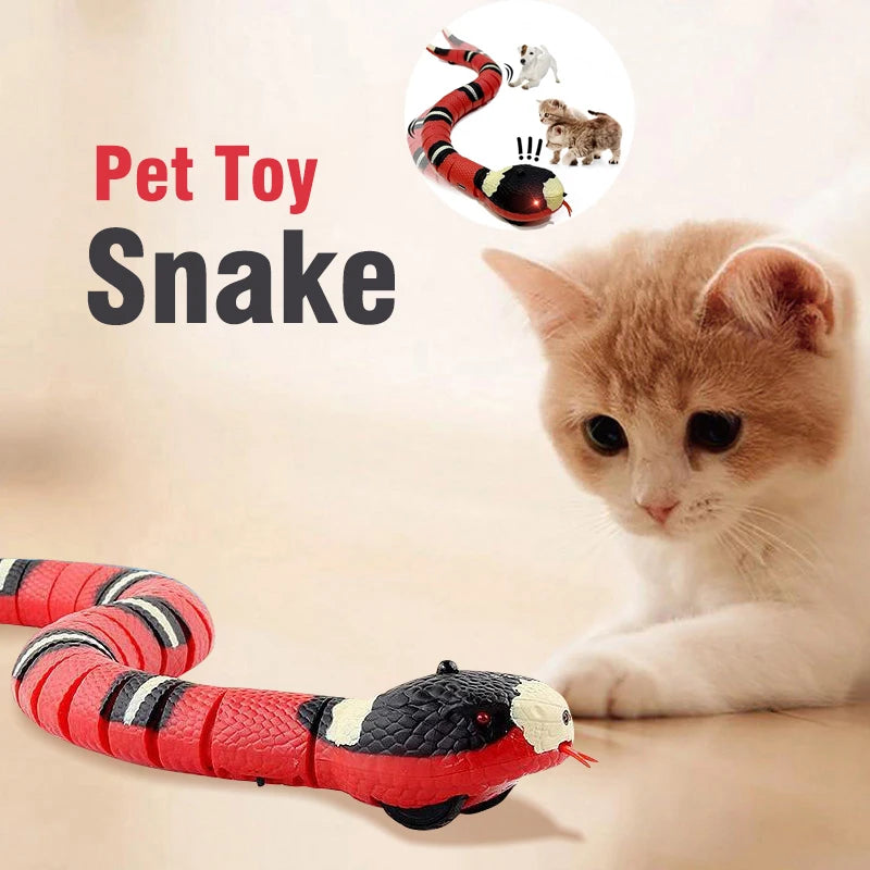 Cat Toys Interactive Smart Sensing Snake Teasetoys for Cats Automatic USB Charging Cat Accessories for Pet Cats Game Play To