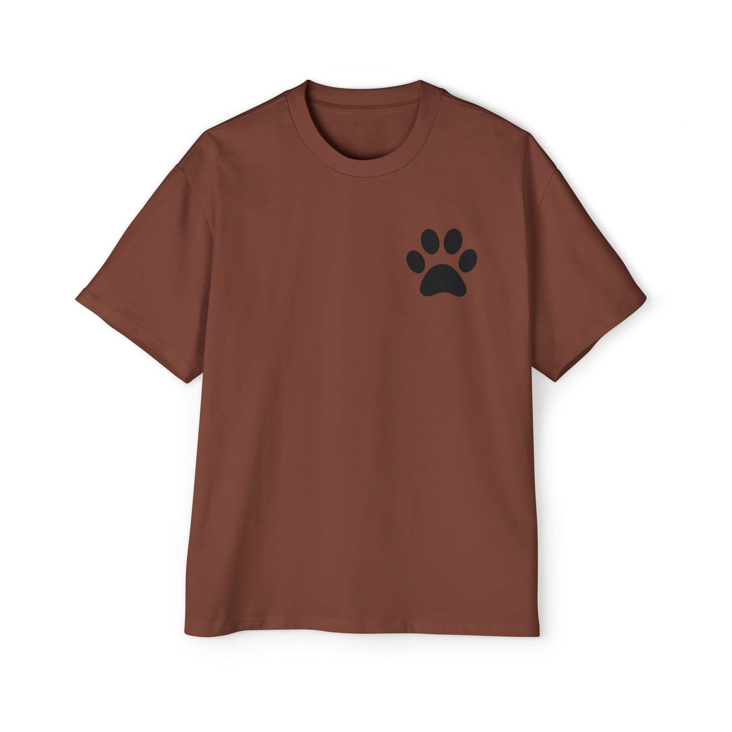 "Paw-some Style: Men's Heavy Oversized Tee - Embrace Feline Charm with Cat Paw Design!"