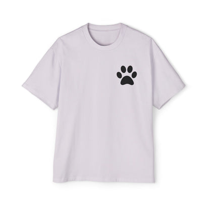 "Paw-some Style: Men's Heavy Oversized Tee - Embrace Feline Charm with Cat Paw Design!"