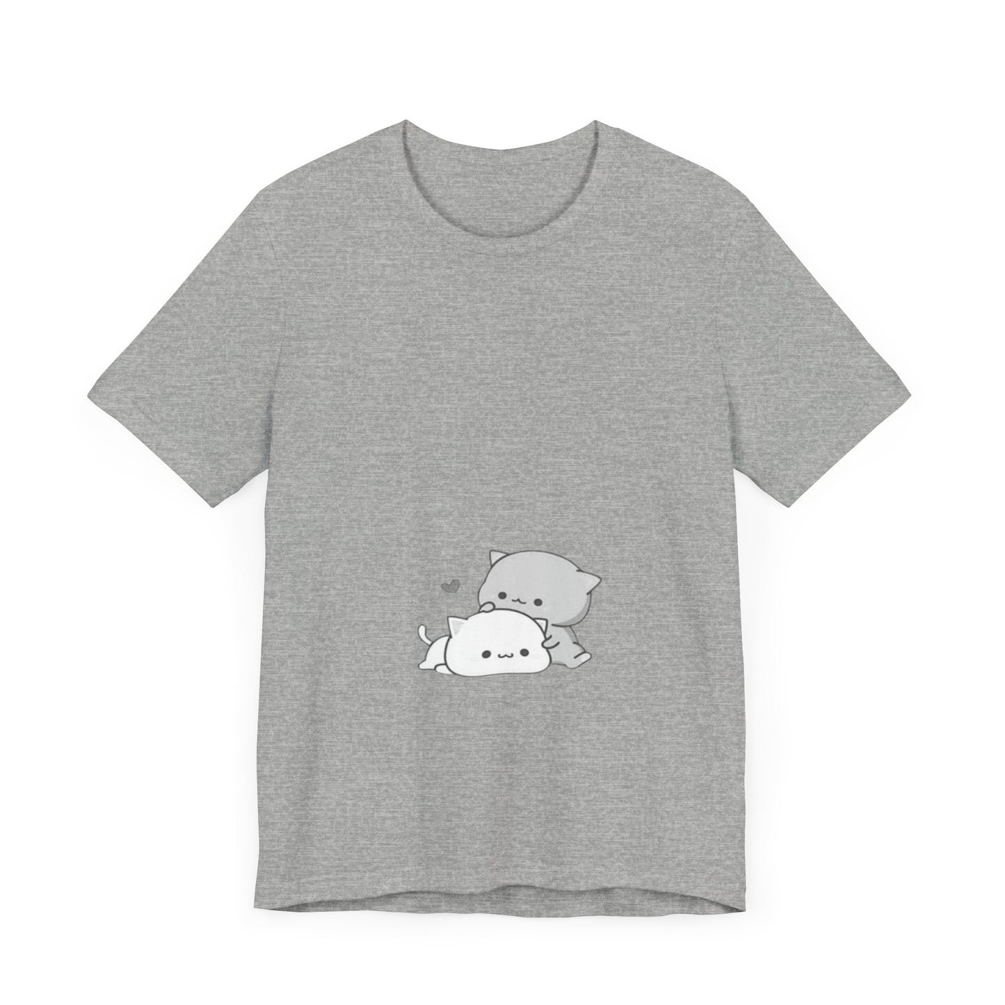 "Double the Cuteness: Cute Two Cats Unisex Jersey Short Sleeve Tee - Double the Feline Fun in Your Wardrobe!"