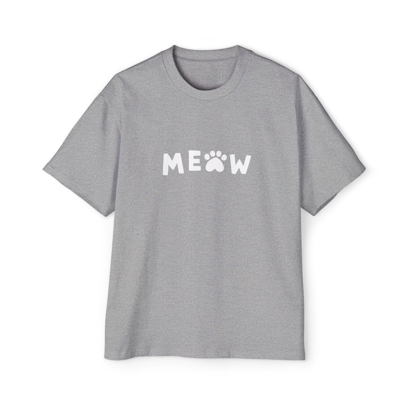 "Purrfect Crew: Men's Heavy Oversized Tee - Join the CAT GANG in Style!"