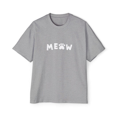 "Purrfect Crew: Men's Heavy Oversized Tee - Join the CAT GANG in Style!"