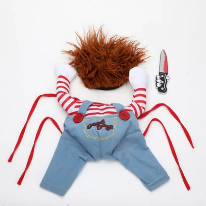 Dog Cat Pet Funny Costume Chucky Deadly Doll Cosplay Party Fancy Festival Cloth Cat Clothes