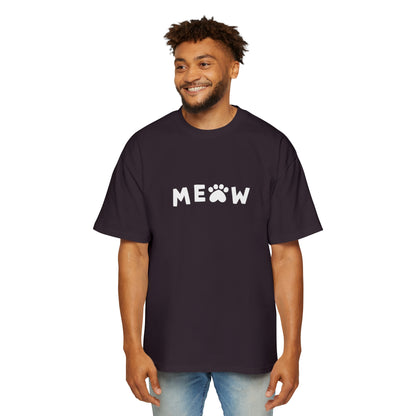 "Purrfect Crew: Men's Heavy Oversized Tee - Join the CAT GANG in Style!"