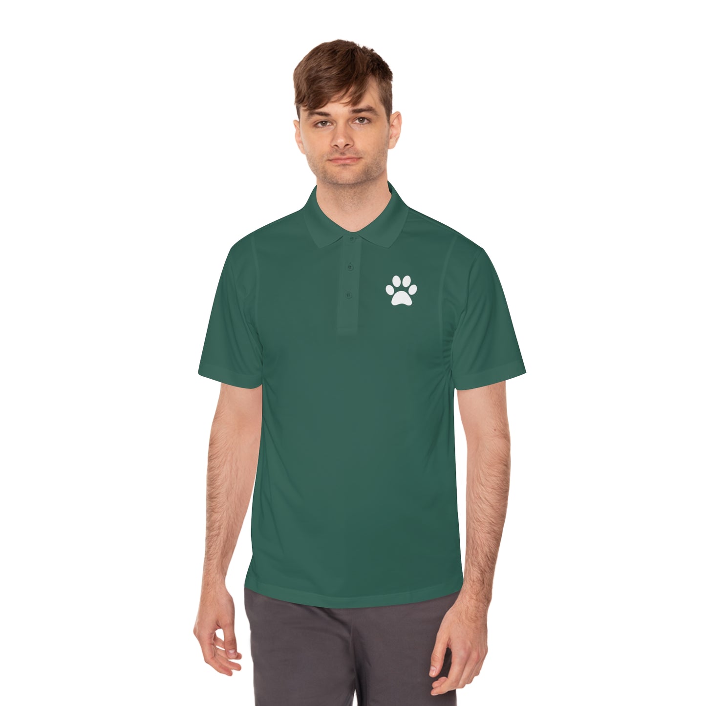 "Paws for Attention: Cat Paw Single Men's Sport Polo Shirt - Sporty Style with a Feline Flair!"