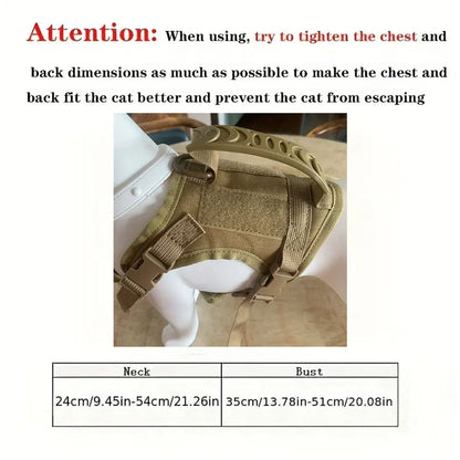 Outdoor Cat Vest Waterproof Cat Clothes Cat Chest Strap Special Vest for Walking Cats Can Be Adjusted