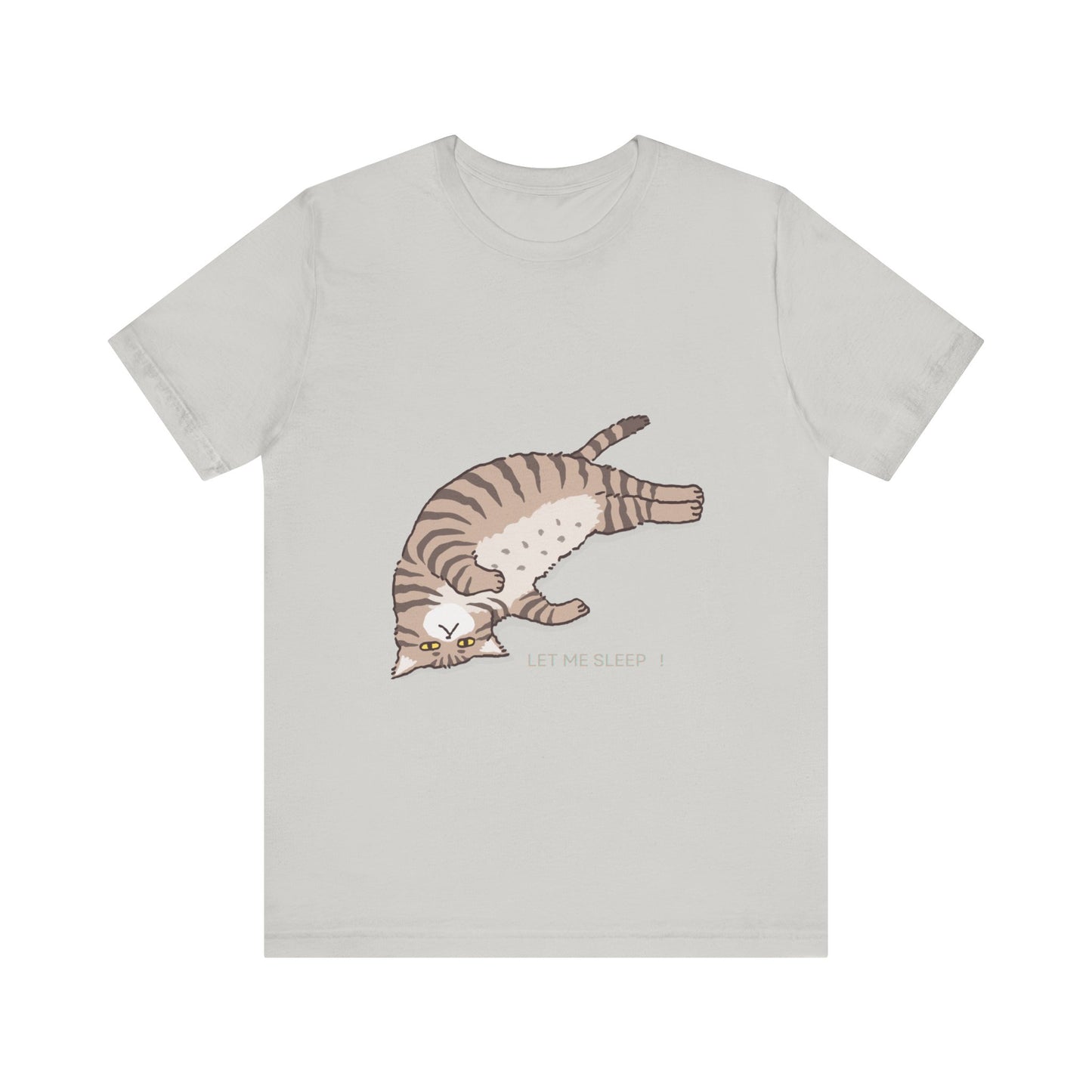 "Dreamy Comfort: SLEEPY Cat Unisex Jersey Short Sleeve Tee - Cozy Up with Feline Serenity!"