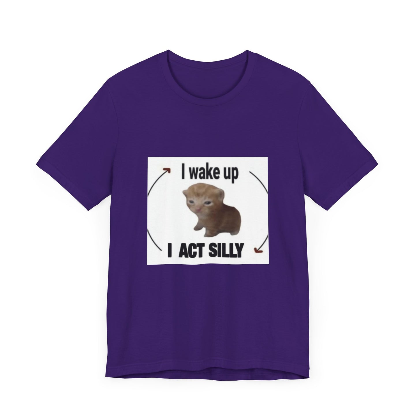 "Rise and Shine with Silly Cat: Unisex Jersey Short Sleeve Tee - Start Your Day with Feline Fun!"