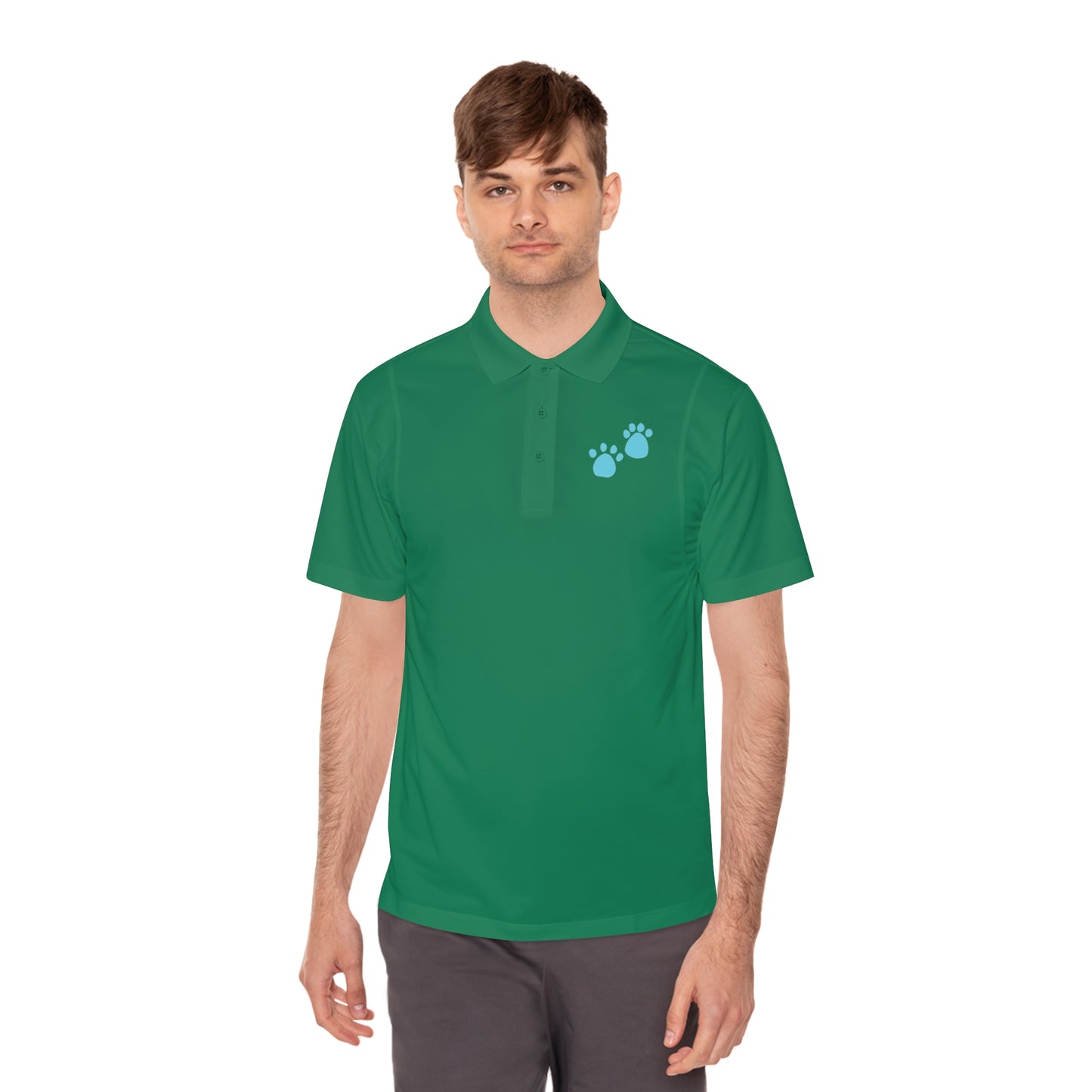 "Pawsitively Stylish: Cat Paw Men's Sport Polo Shirt - Add a Touch of Feline Charm to Your Wardrobe!"