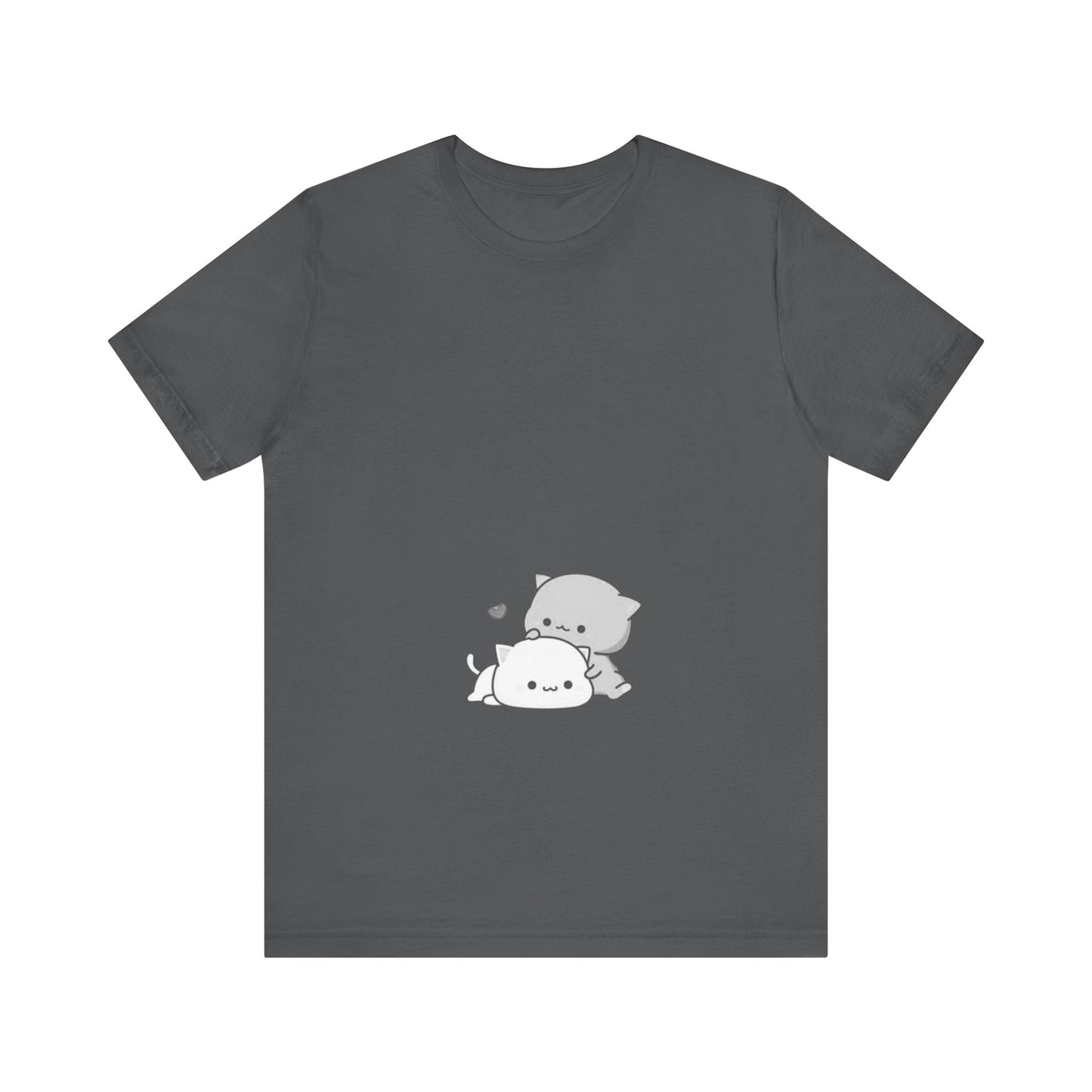 "Double the Cuteness: Cute Two Cats Unisex Jersey Short Sleeve Tee - Double the Feline Fun in Your Wardrobe!"