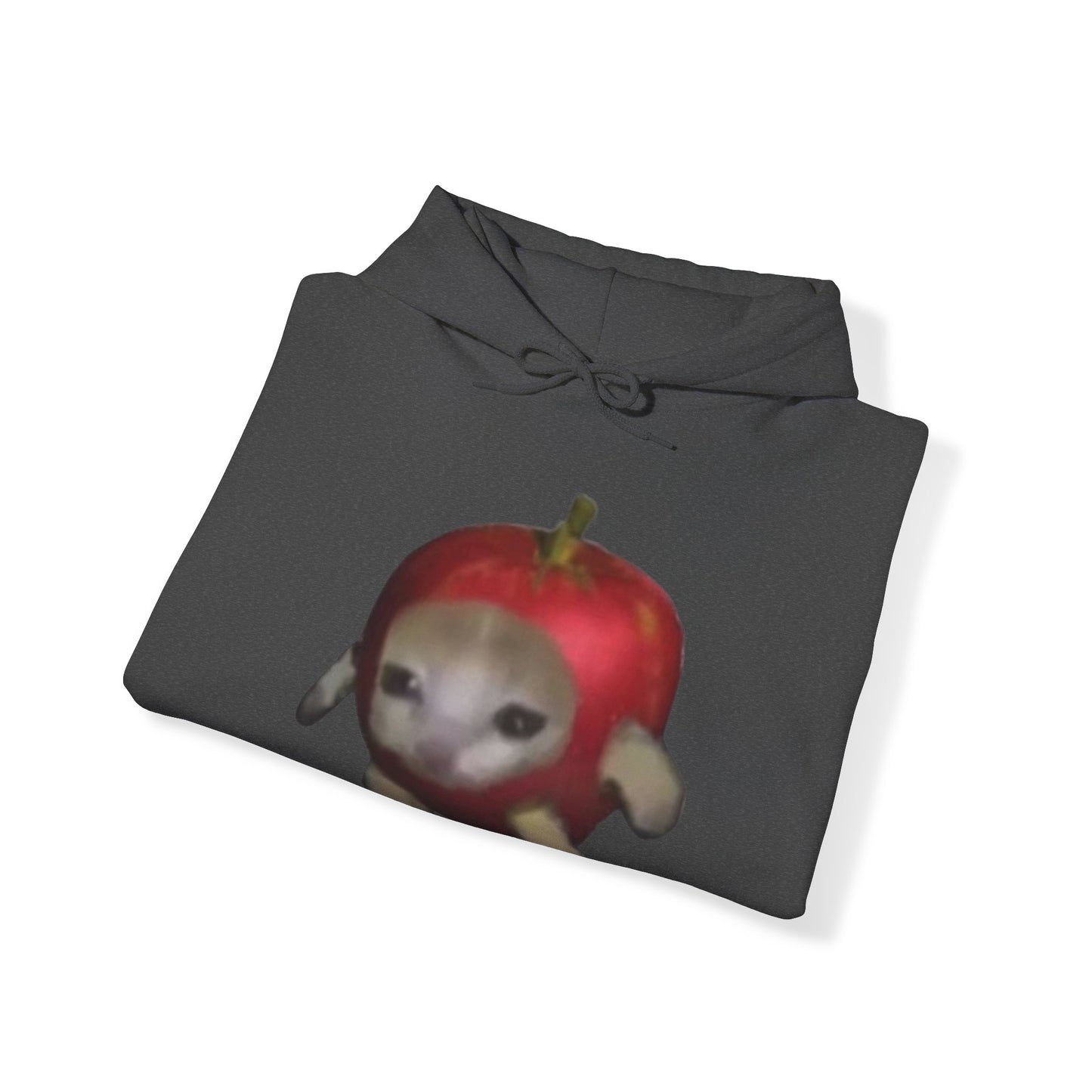 "Whimsical Apple Cat Delight: Unisex Heavy Blend™ Hooded Sweatshirt for Feline Fans!"