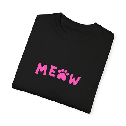 "Meow in Style: Unisex Garment-Dyed T-shirt - Let Your Inner Cat Lover Shine!"