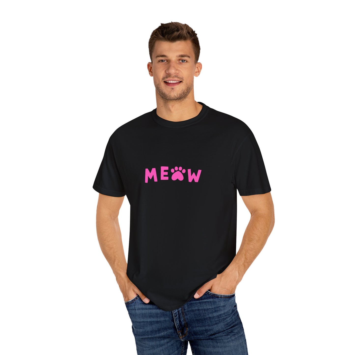 "Meow in Style: Unisex Garment-Dyed T-shirt - Let Your Inner Cat Lover Shine!"