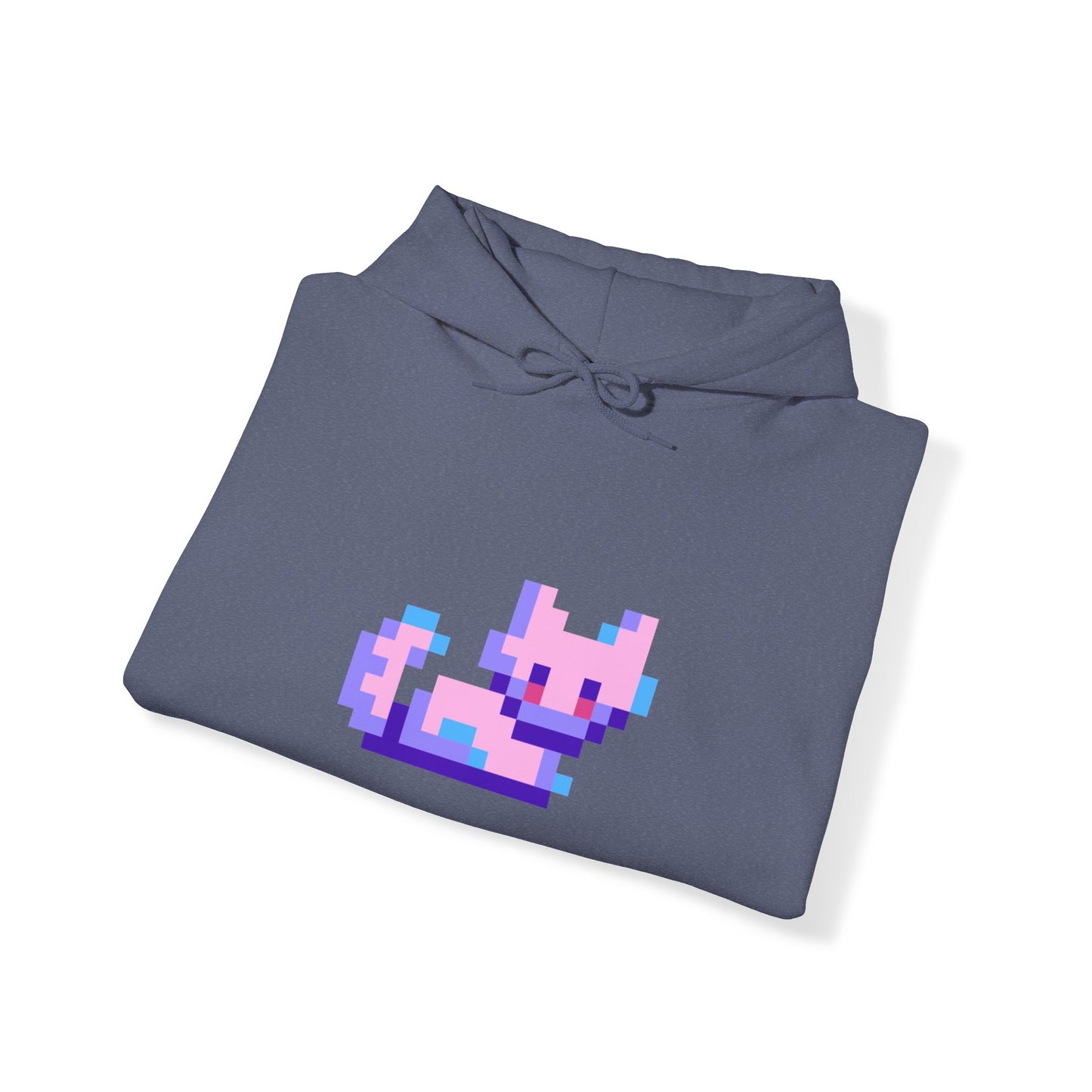 "Glitch Cat Coolness: Unisex Heavy Blend™ Hooded Sweatshirt - Add a Digital Twist to Your Feline Fashion!"