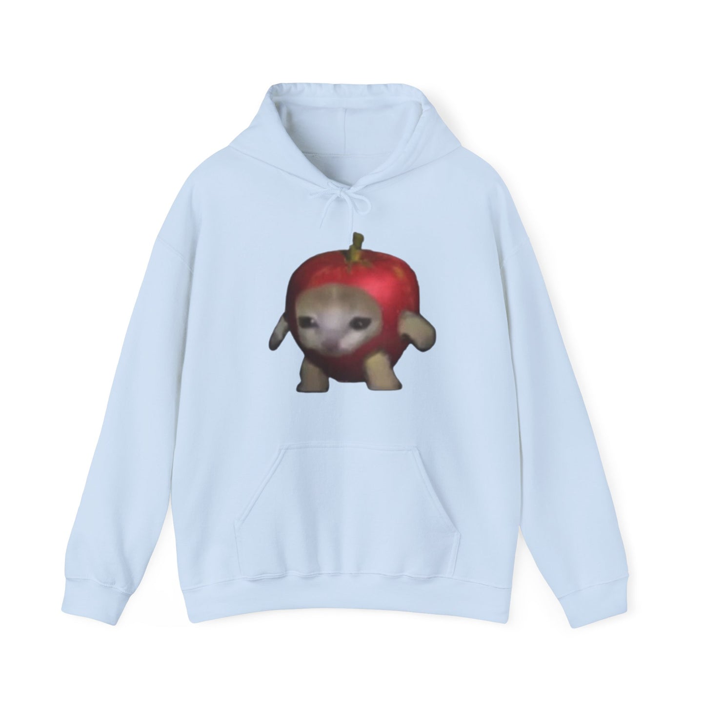 "Whimsical Apple Cat Delight: Unisex Heavy Blend™ Hooded Sweatshirt for Feline Fans!"