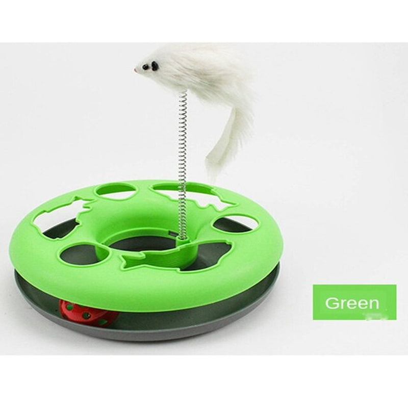 Funny Cat Toys Interactive Pet Cat Toy Disc Cat Toys Mouse Cat Toys Mouse Crazy Ball Training Amusement Plate Cat Toy Feather