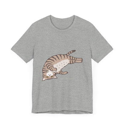 "Dreamy Comfort: SLEEPY Cat Unisex Jersey Short Sleeve Tee - Cozy Up with Feline Serenity!"