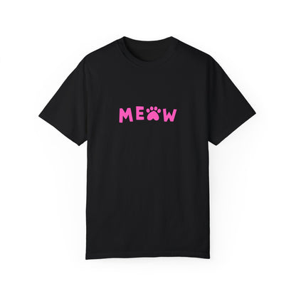 "Meow in Style: Unisex Garment-Dyed T-shirt - Let Your Inner Cat Lover Shine!"