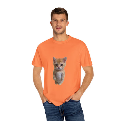 "Adorable Feline Charm: Cute Cat Unisex Garment-Dyed T-shirt - Wear Your Love for Cats in Style!"