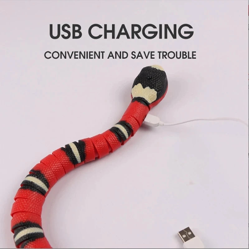 Cat Toys Interactive Smart Sensing Snake Teasetoys for Cats Automatic USB Charging Cat Accessories for Pet Cats Game Play To