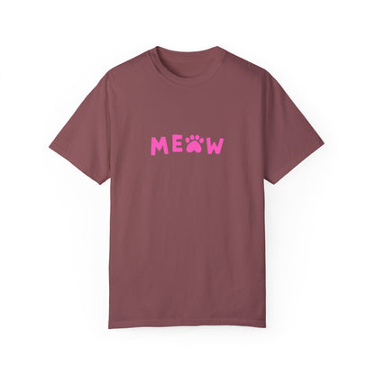 "Meow in Style: Unisex Garment-Dyed T-shirt - Let Your Inner Cat Lover Shine!"