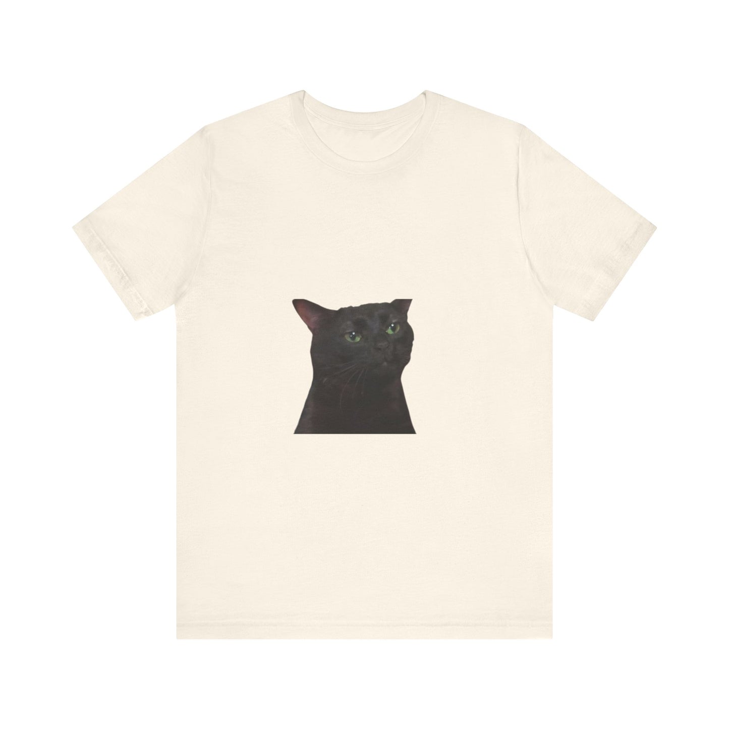 "Expressive Elegance: Sad Cat Unisex Jersey Short Sleeve Tee - Wear Your Emotions with Feline Grace!"