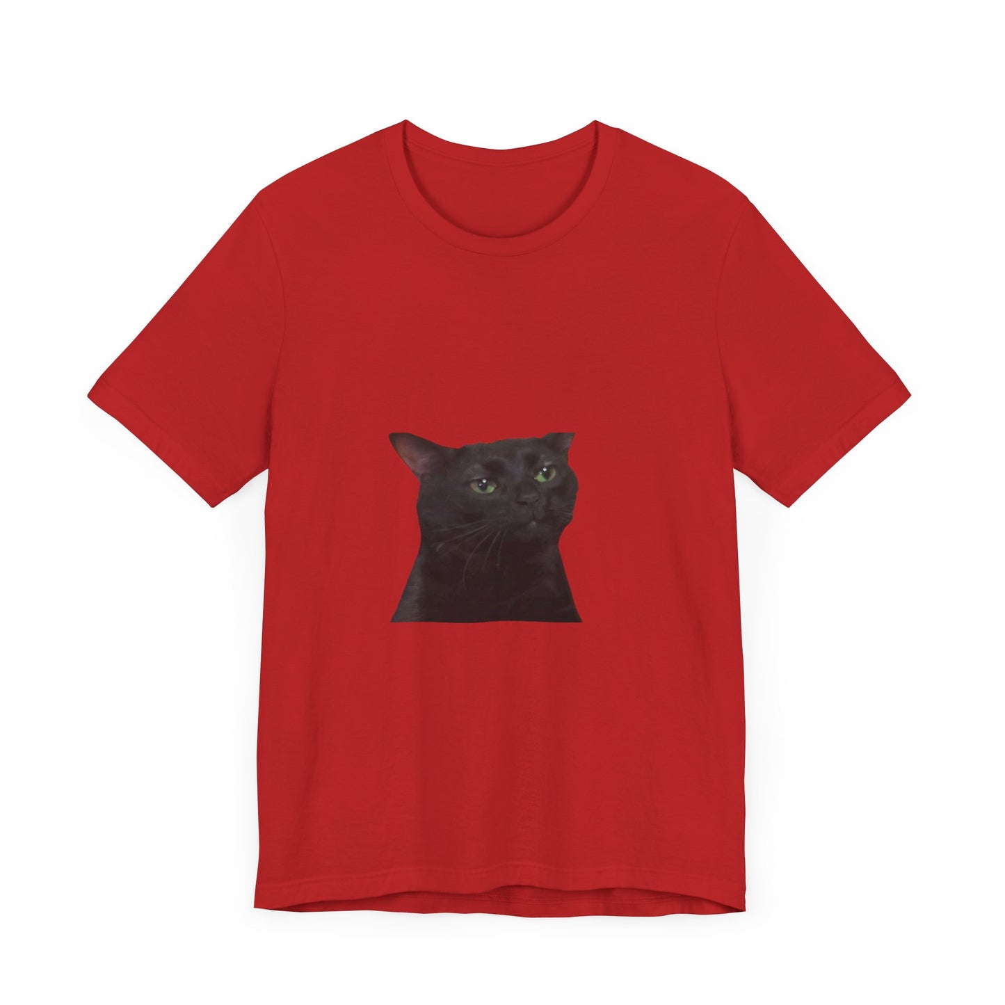 "Expressive Elegance: Sad Cat Unisex Jersey Short Sleeve Tee - Wear Your Emotions with Feline Grace!"