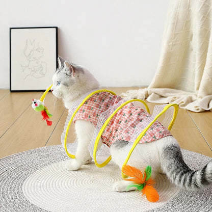 Cats Tunnel Foldable Pet Cat Toys Funny Kitten Stick Mouse Supplies Fun Toy Tunnel Toy for Cat Play Tunnel Tube Cat Accessories