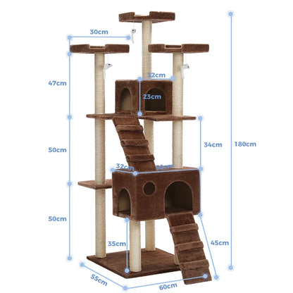 Free Shipping Cat Tree Tower with Scratching Posts Large Cat Scratcher Cat Condo Cat Accessories Pet Beds and Furniture Cat Toys