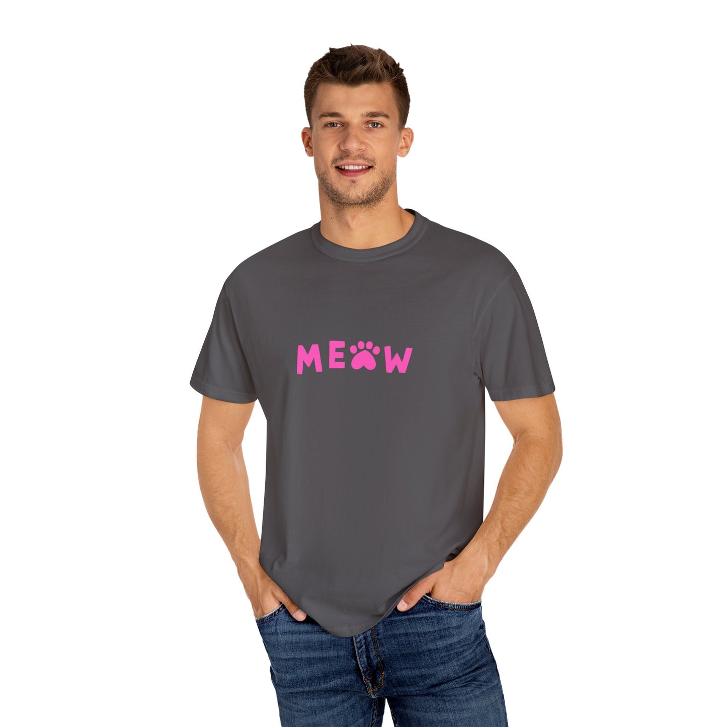 "Meow in Style: Unisex Garment-Dyed T-shirt - Let Your Inner Cat Lover Shine!"