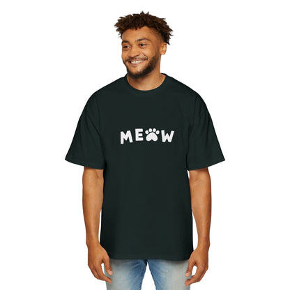 "Purrfect Crew: Men's Heavy Oversized Tee - Join the CAT GANG in Style!"