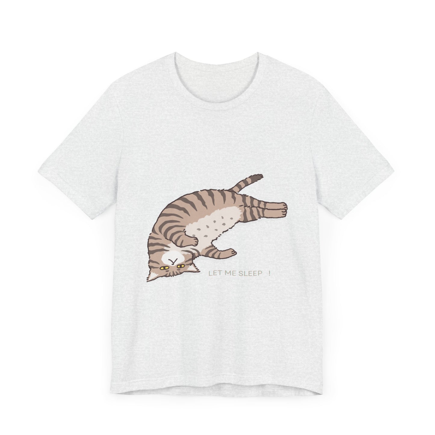 "Dreamy Comfort: SLEEPY Cat Unisex Jersey Short Sleeve Tee - Cozy Up with Feline Serenity!"