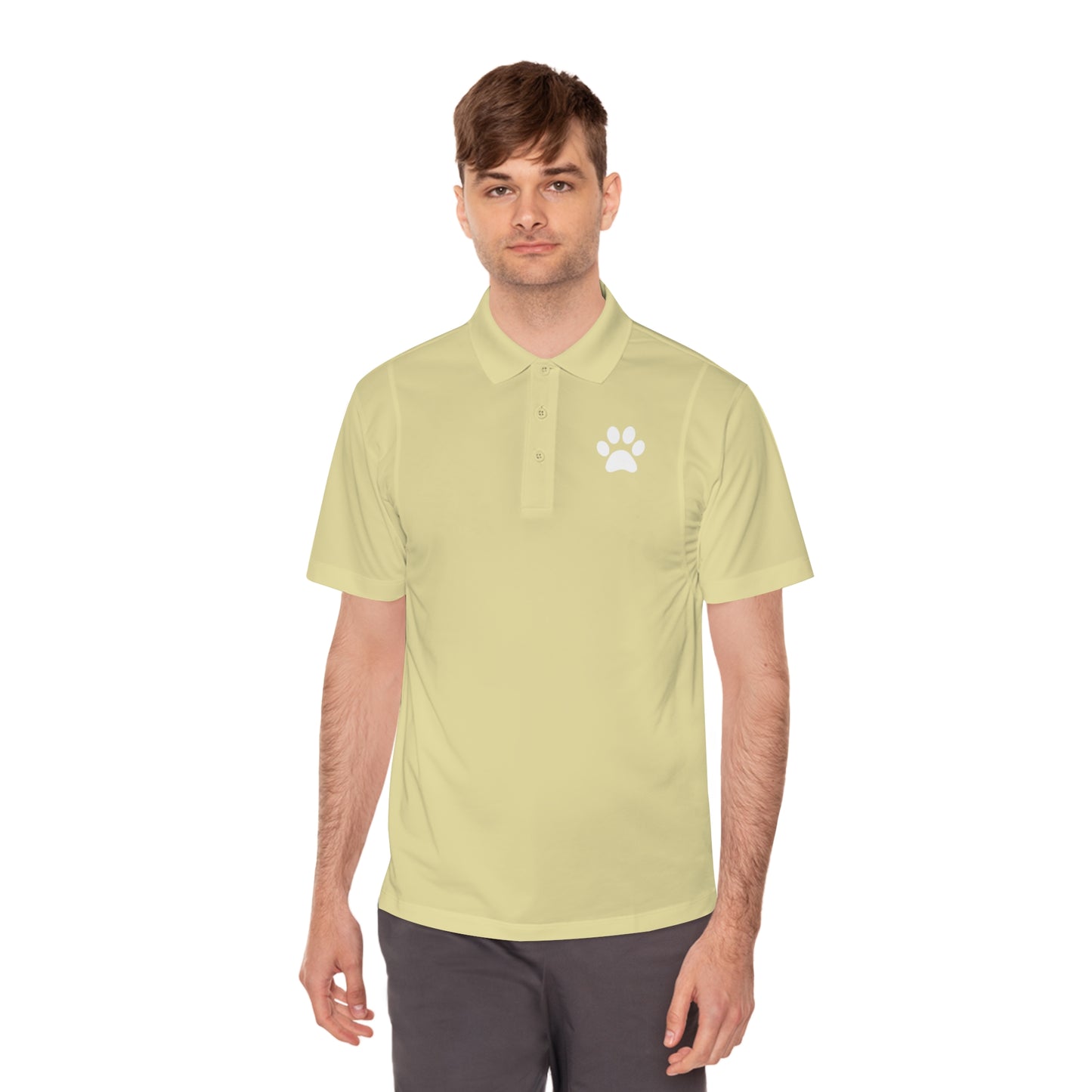 "Paws for Attention: Cat Paw Single Men's Sport Polo Shirt - Sporty Style with a Feline Flair!"