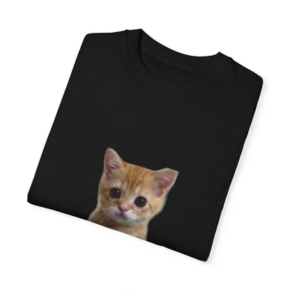 "Adorable Feline Charm: Cute Cat Unisex Garment-Dyed T-shirt - Wear Your Love for Cats in Style!"