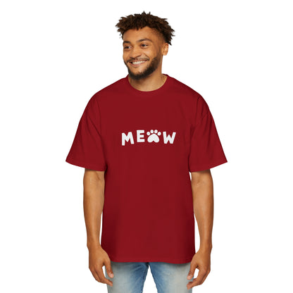 "Purrfect Crew: Men's Heavy Oversized Tee - Join the CAT GANG in Style!"