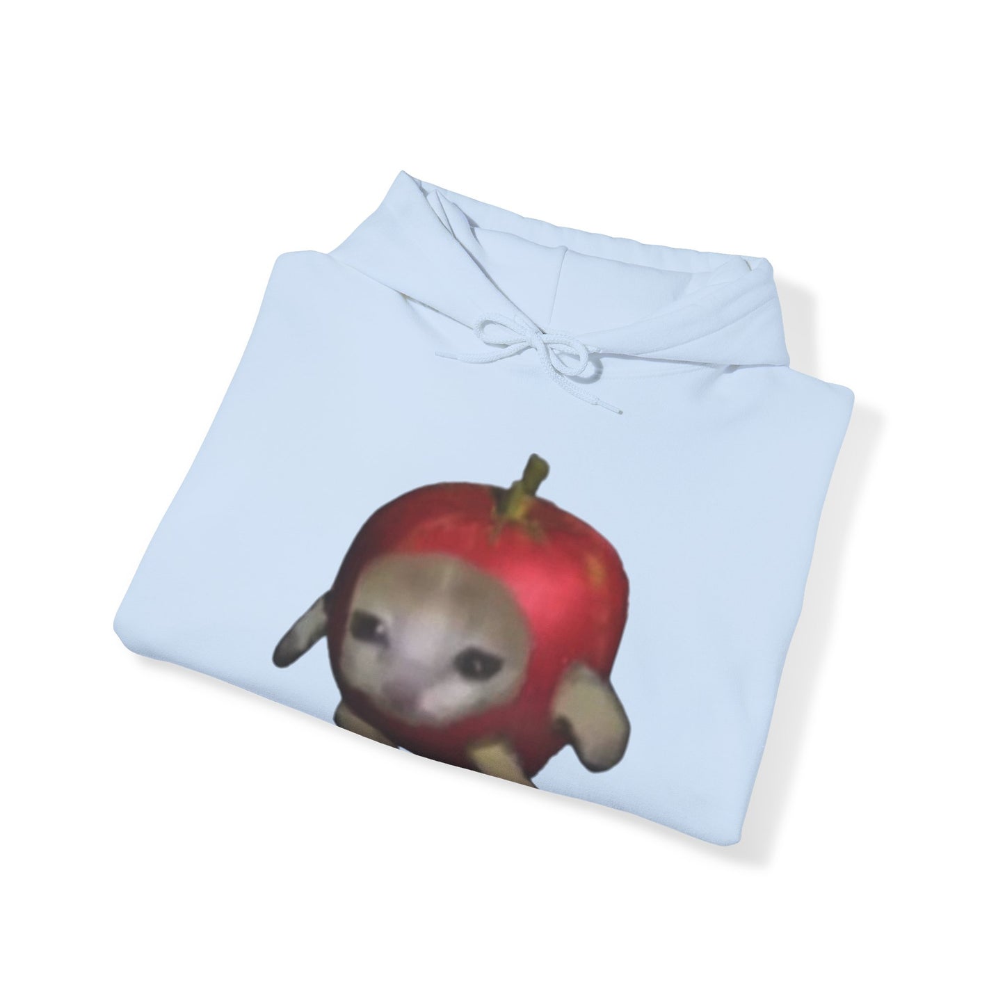 "Whimsical Apple Cat Delight: Unisex Heavy Blend™ Hooded Sweatshirt for Feline Fans!"