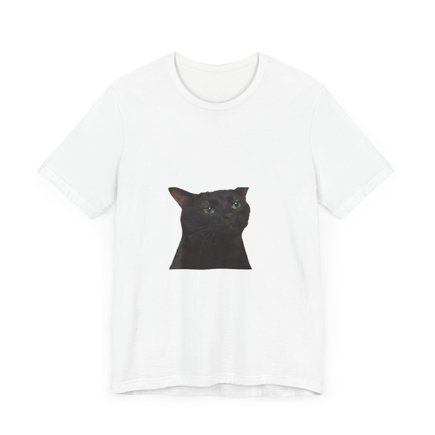 "Expressive Elegance: Sad Cat Unisex Jersey Short Sleeve Tee - Wear Your Emotions with Feline Grace!"