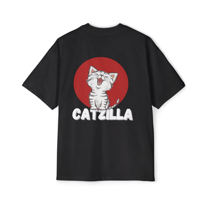 "Roar of Style: CATZILLA Men's Heavy Oversized Tee - Unleash Your Feline Fury with Fashion!"