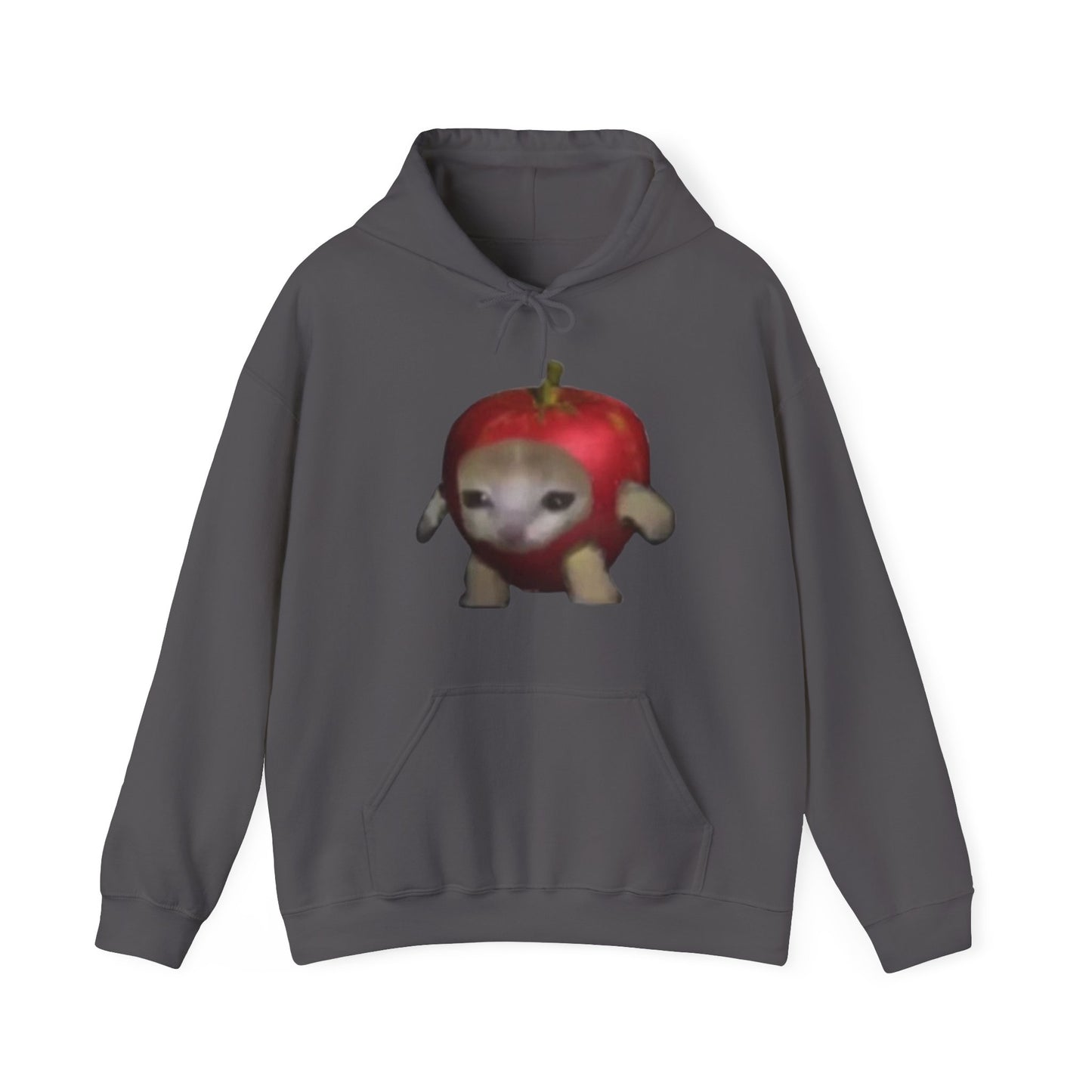 "Whimsical Apple Cat Delight: Unisex Heavy Blend™ Hooded Sweatshirt for Feline Fans!"