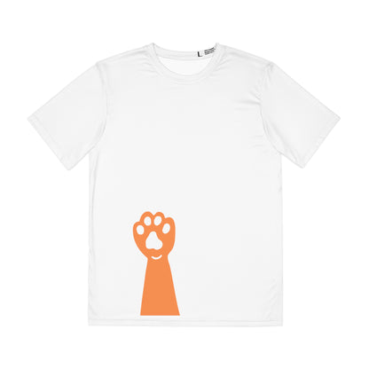 "Purr-fect Prints: CAT PAW Men's Polyester Tee (AOP) - Show Your Love for Felines in Style!"