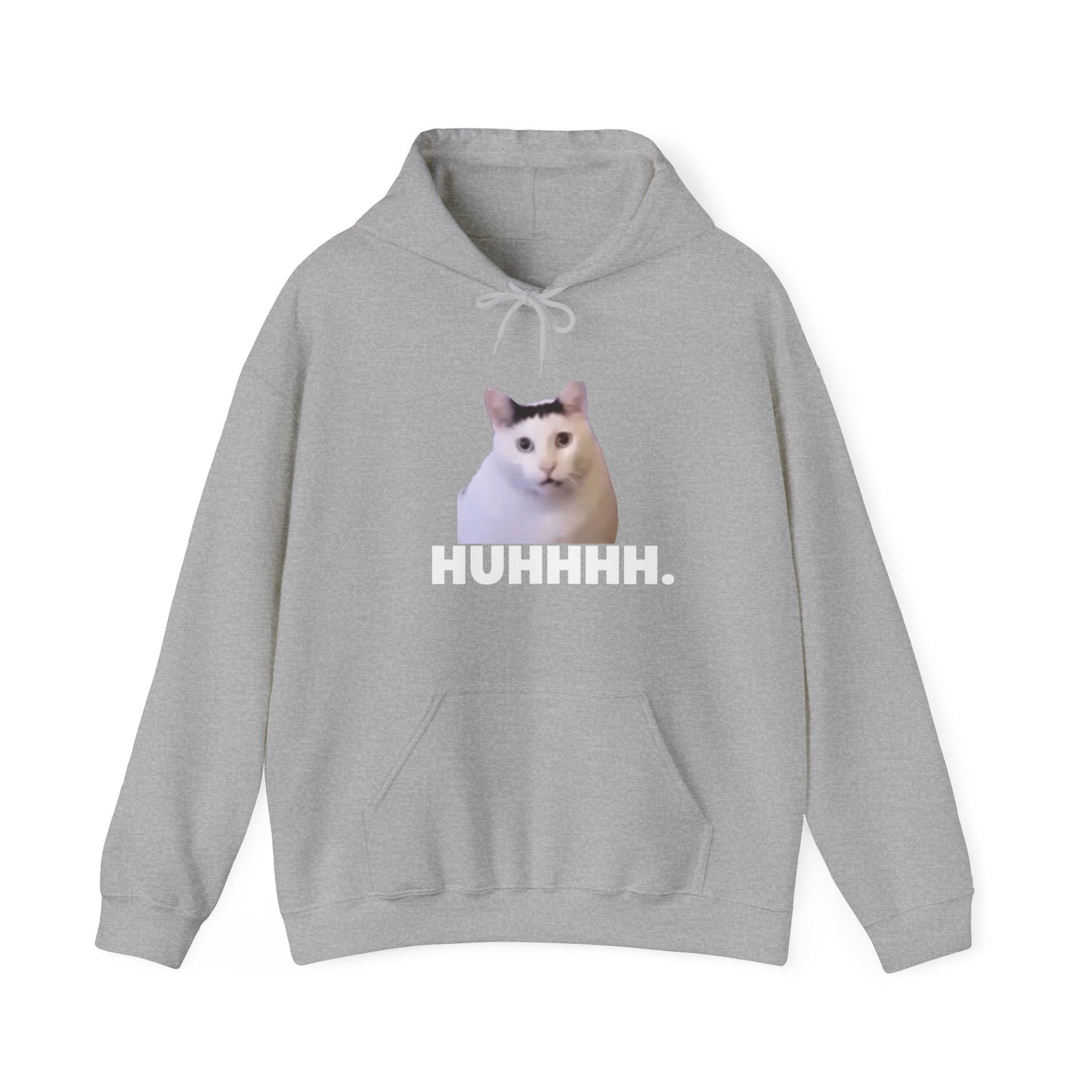 "HUH CAT Coolness: Unisex Heavy Blend™ Hooded Sweatshirt - Express Your Puzzled Purrfection in Style!"