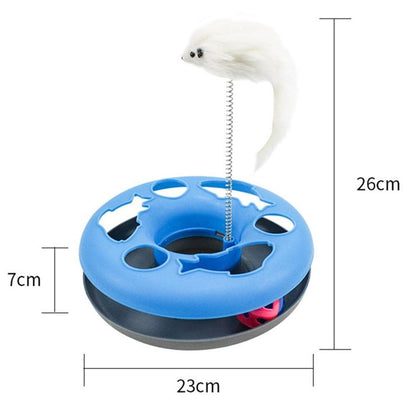 Funny Cat Toys Interactive Pet Cat Toy Disc Cat Toys Mouse Cat Toys Mouse Crazy Ball Training Amusement Plate Cat Toy Feather