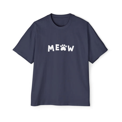 "Purrfect Crew: Men's Heavy Oversized Tee - Join the CAT GANG in Style!"