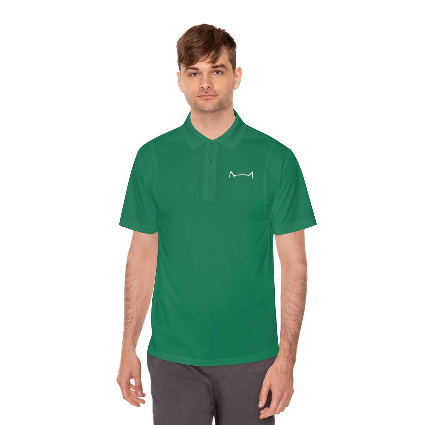 "Feline Elegance: Men's Sport Polo Shirt with Cat Logo - Elevate Your Style with Purr-fect Sophistication!"