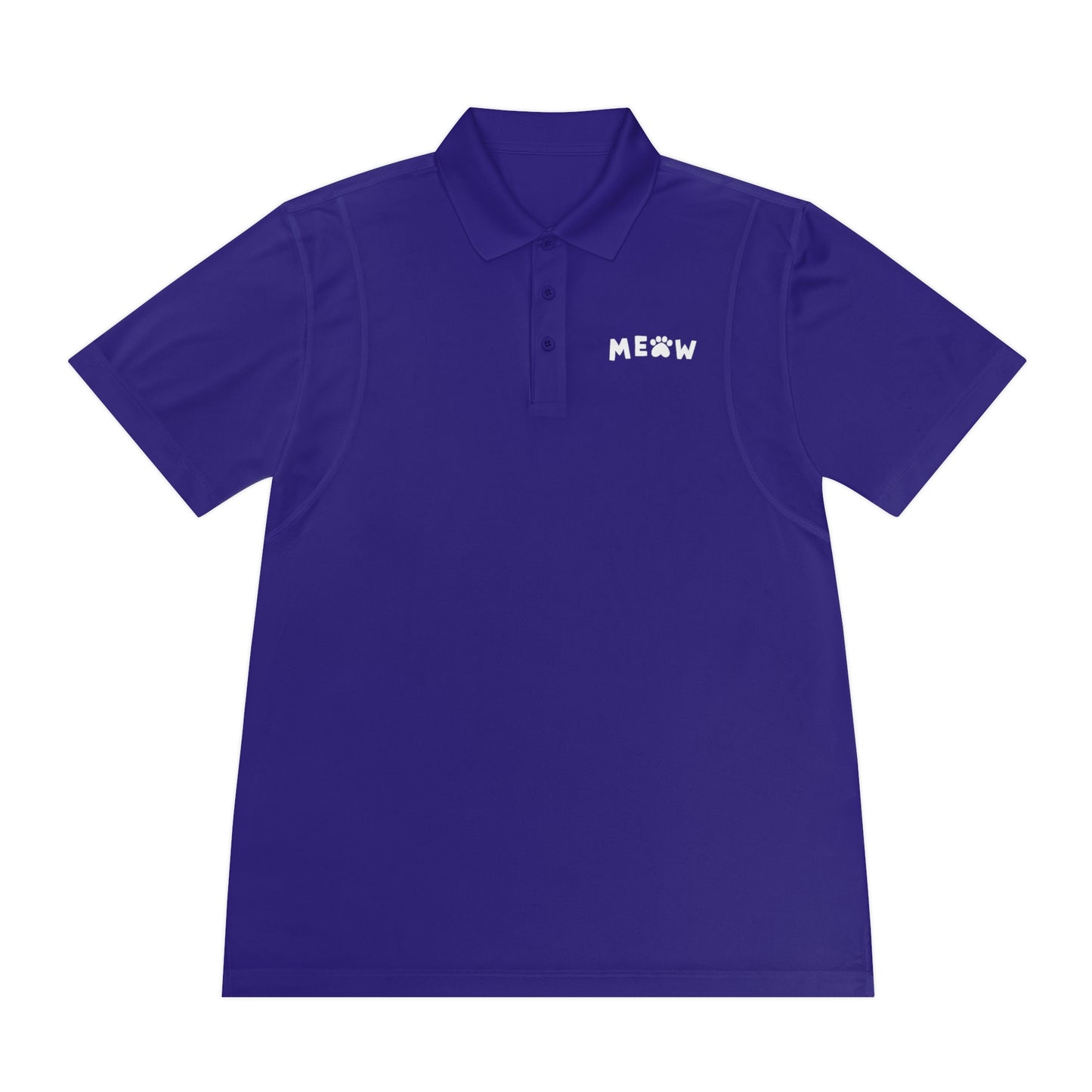 "Feline Fashion Forward: Meow Logo Men's Sport Polo Shirt - Showcase Your Love for Cats with Style!"