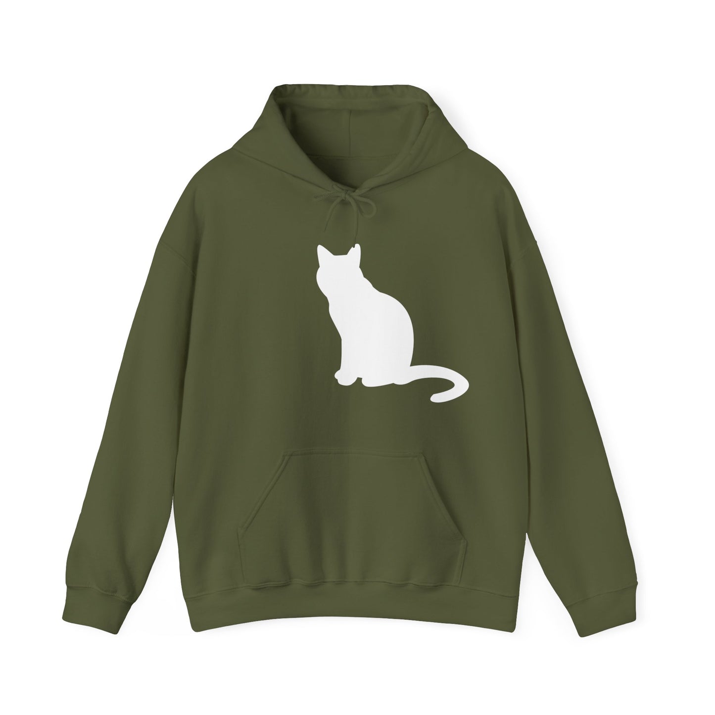 "Classic Cat Comfort: Plain White Cat Unisex Heavy Blend™ Hooded Sweatshirt - Timeless Style for Feline Enthusiasts!"