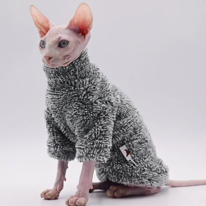 DUOMASUMI Super Cool Cat Outfits Autumn Winter Warm Wearing Hairless Cat Apparel Clothing Sphynx Cat Clothes