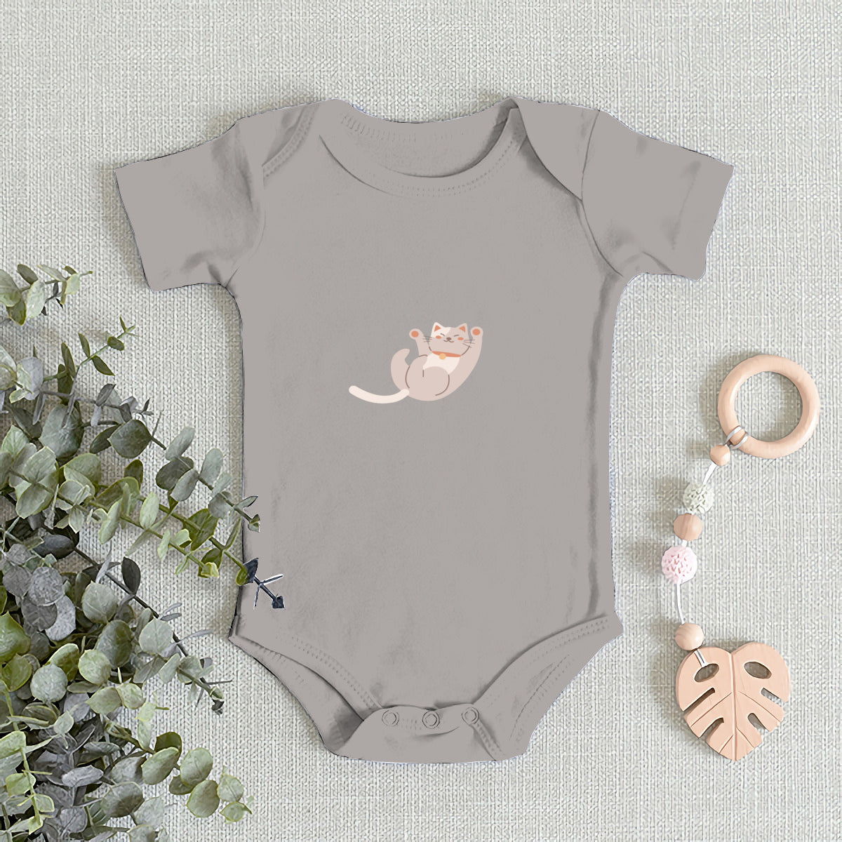 "Baby Onesie | Rabbit Skins: Wrap Your Little One in Feline Charm and Comfort!"