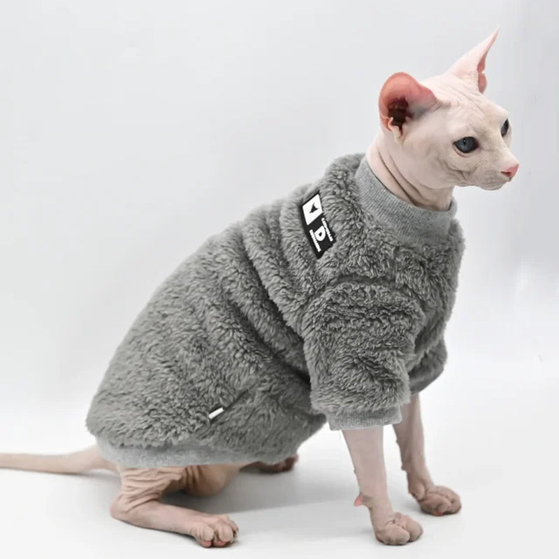 DUOMASUMI Winter Sweater for Sphynx Cat Clothes Fashion Soft Cat Clothing Comfort Thickened Hairless Cat Outfits